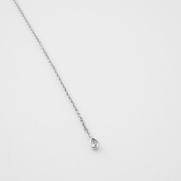 Seamless Thin Chained Crystal Lariat Necklace