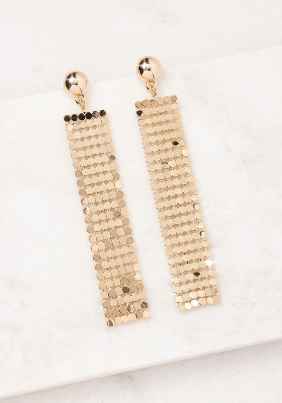 Elegant SEQUIN LONG Rectangular EARRINGS