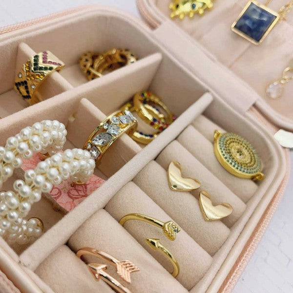 Mini-Jewelry Organized Stylish Pink Travel Box