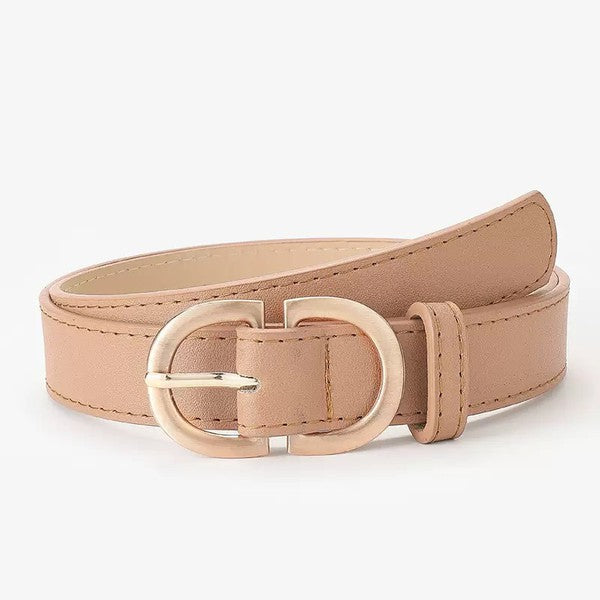 Chic Gold Hardware Vegan Leather D-Ring Belt