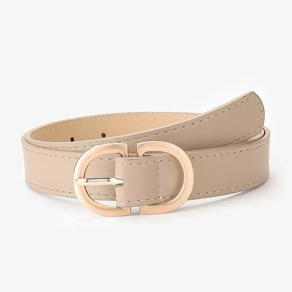 Chic Gold Hardware Vegan Leather D-Ring Belt