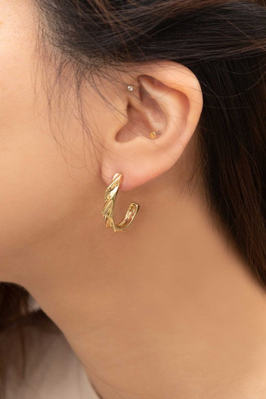 Chic Samos Sterling Silver Hoop Earrings