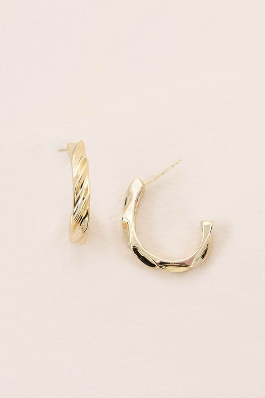 Chic Samos Sterling Silver Hoop Earrings