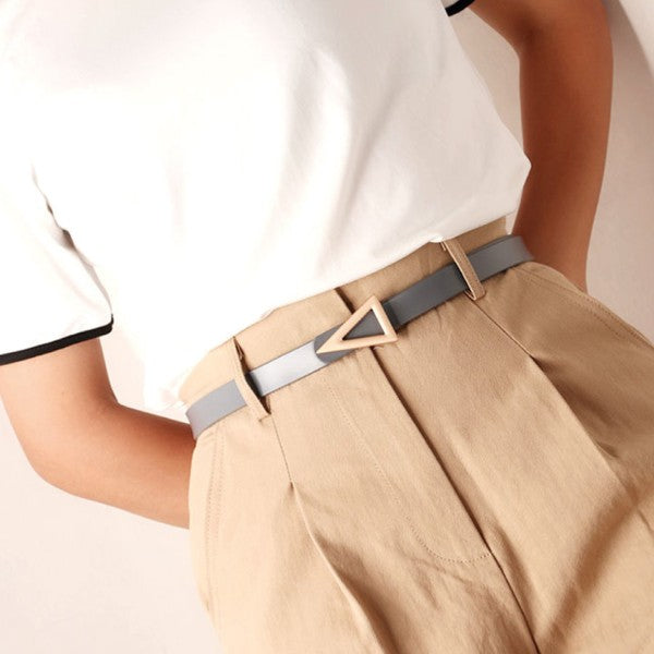 Triangle Gold Plated Buckle Elegant Belt