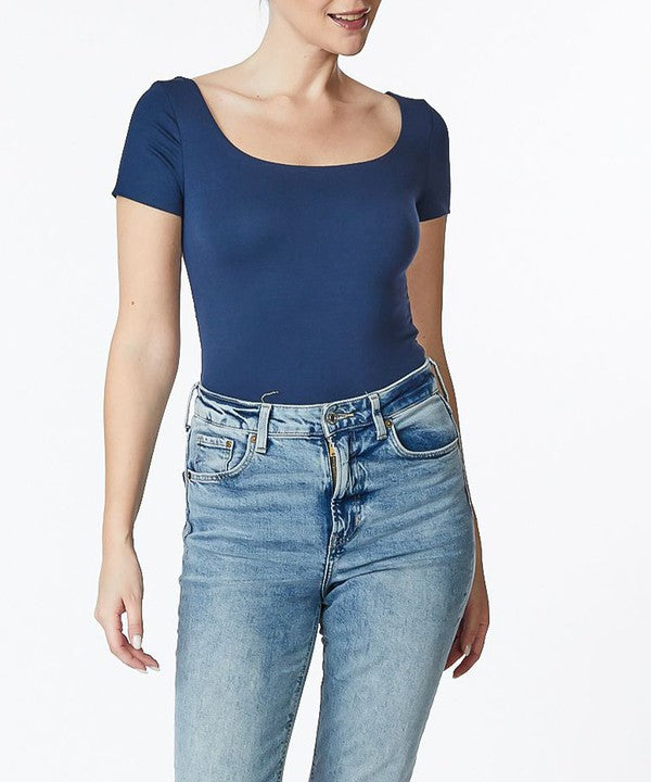 ORGANIC BAMBOO DOUBLE LAYERED CAP SLEEVE TOP