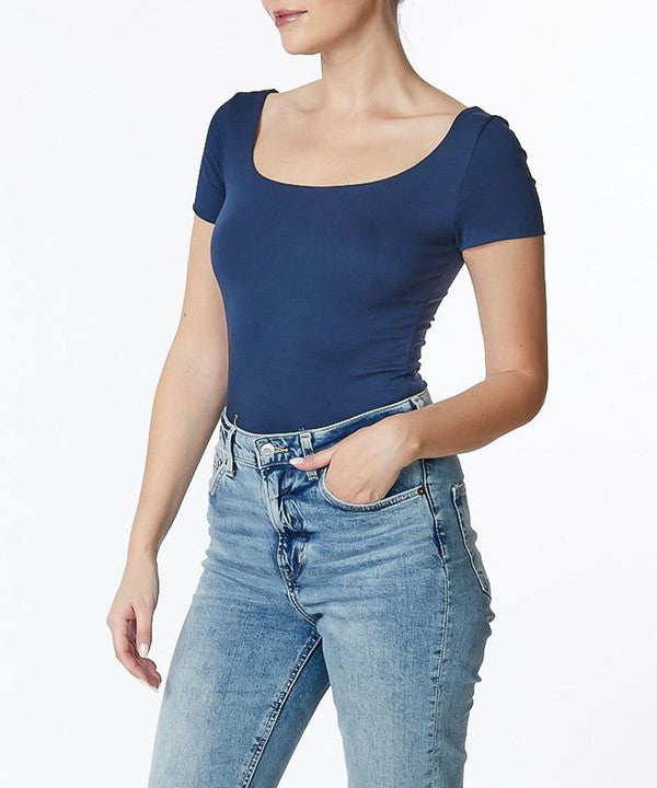 ORGANIC BAMBOO DOUBLE LAYERED CAP SLEEVE TOP