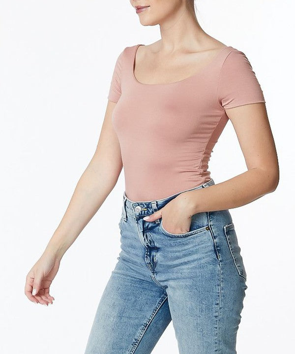 ORGANIC BAMBOO DOUBLE LAYERED CAP SLEEVE TOP
