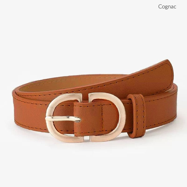 Chic Gold Hardware Vegan Leather D-Ring Belt
