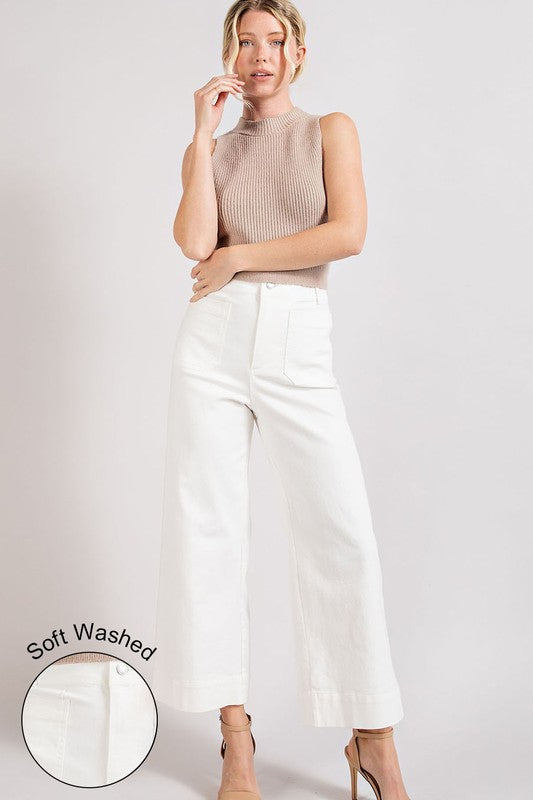 High Waist Soft Washed Wide Leg Pants