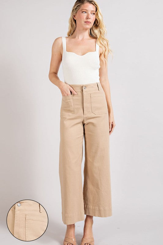 High Waist Soft Washed Wide Leg Pants