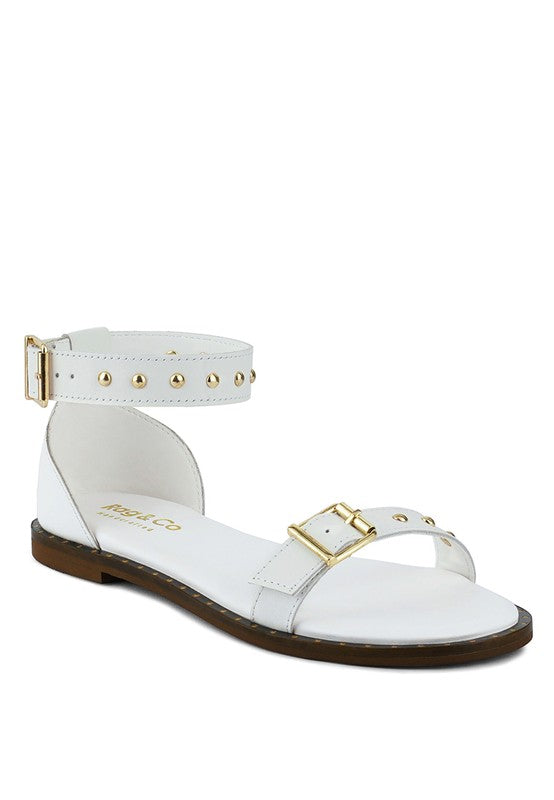 Open Toe ROSEMARY Buckle Straps Flat Sandals