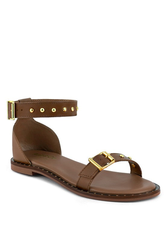 Open Toe ROSEMARY Buckle Straps Flat Sandals