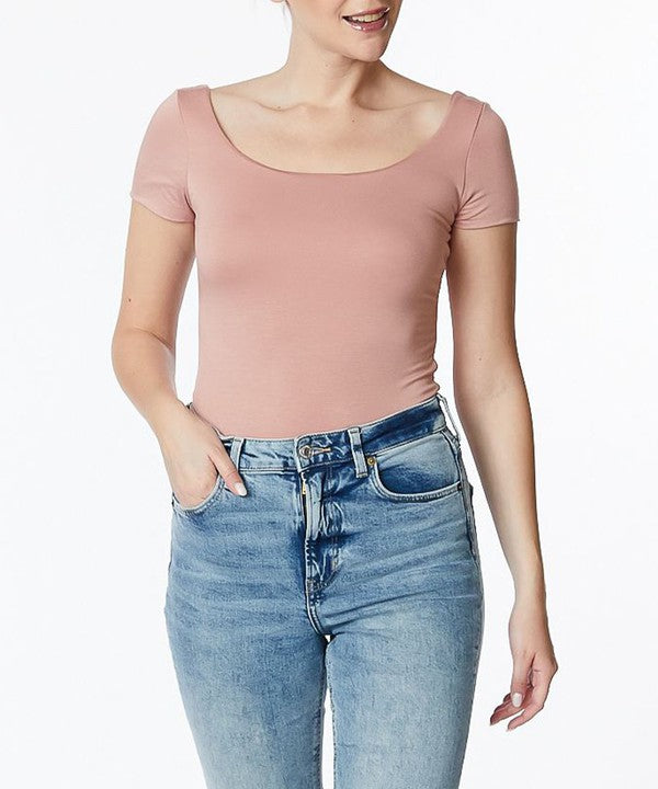 ORGANIC BAMBOO DOUBLE LAYERED CAP SLEEVE TOP