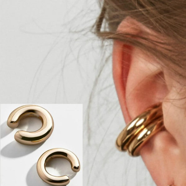 Elegant Style Gold-Plated Tommy Ear  Cuffs