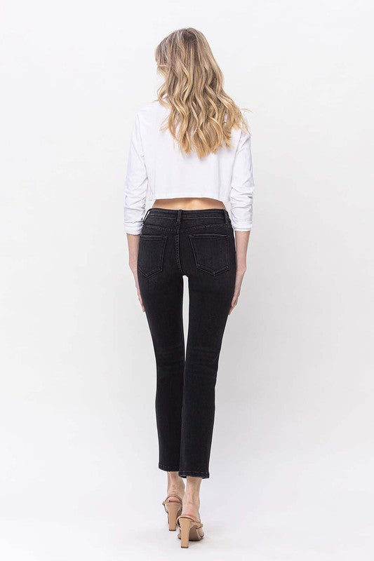 Timeless Mid Rise Ankle Slim Straight Jeans