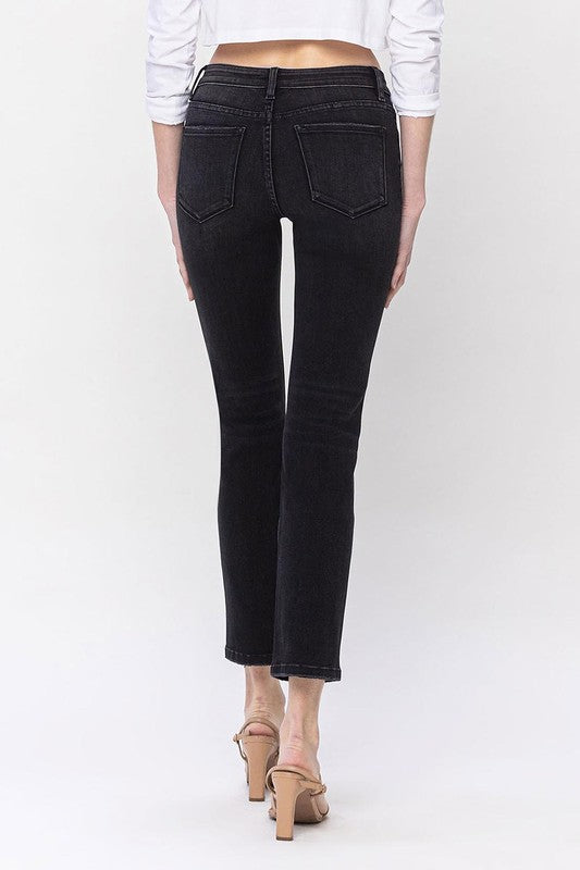 Timeless Mid Rise Ankle Slim Straight Jeans