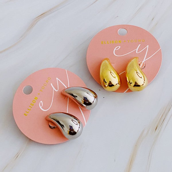 Statement Hollow Teardrop Chic Stud Earrings