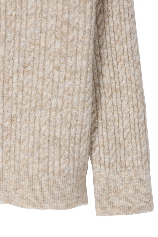 Long Regular Sleeves Oversize cable sweater