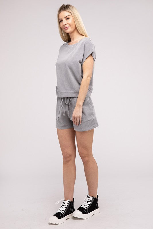 Comfort Matching Top and Shorts Coton Set