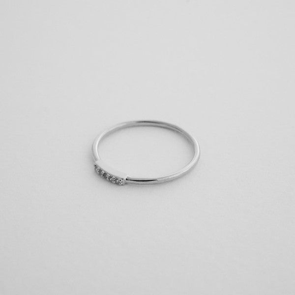 Chic Mini Crystal Row Thin Smooth Ring