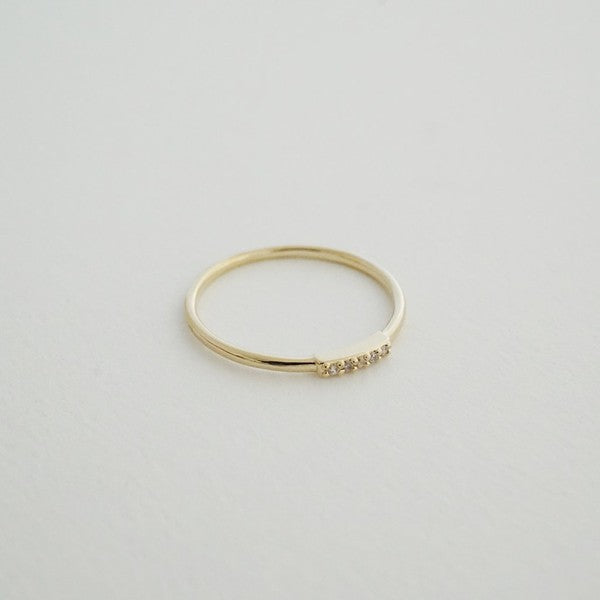 Chic Mini Crystal Row Thin Smooth Ring