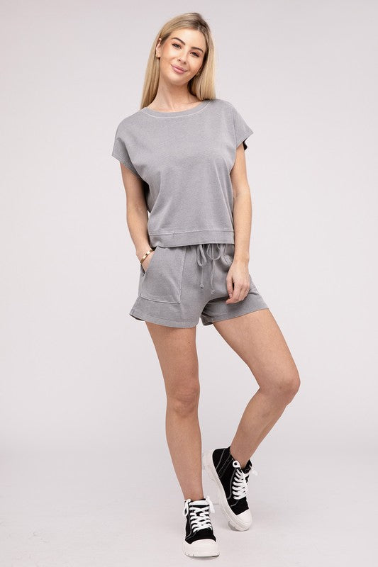 Comfort Matching Top and Shorts Coton Set